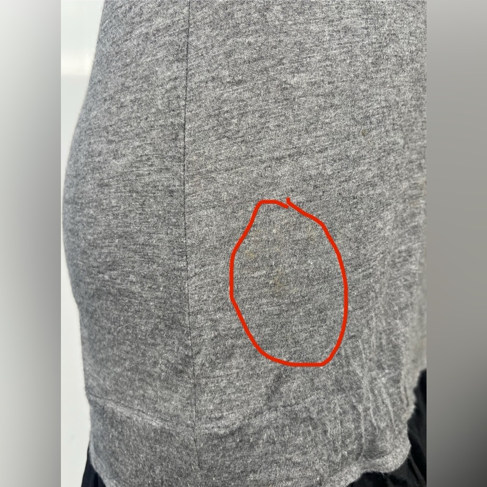 Y2K Young Fabulous & Broke Sz M Mini Dress Tunic Top Grey T-shirt Silk Ruffle - Picture 15 of 16